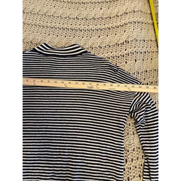 Madewell Womens Striped Mock Neck Sweater S Black & White‎ - Viscose Blend - Picture 11 of 12